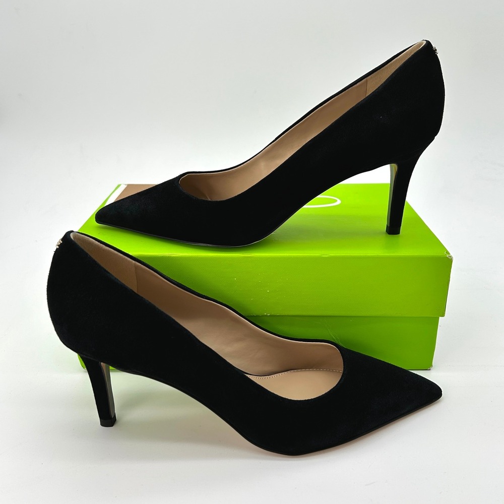 Sam Edelman Vienna Pointed Toe Pumps Womens Size 8.5 M Black Suede Stiletto NEW